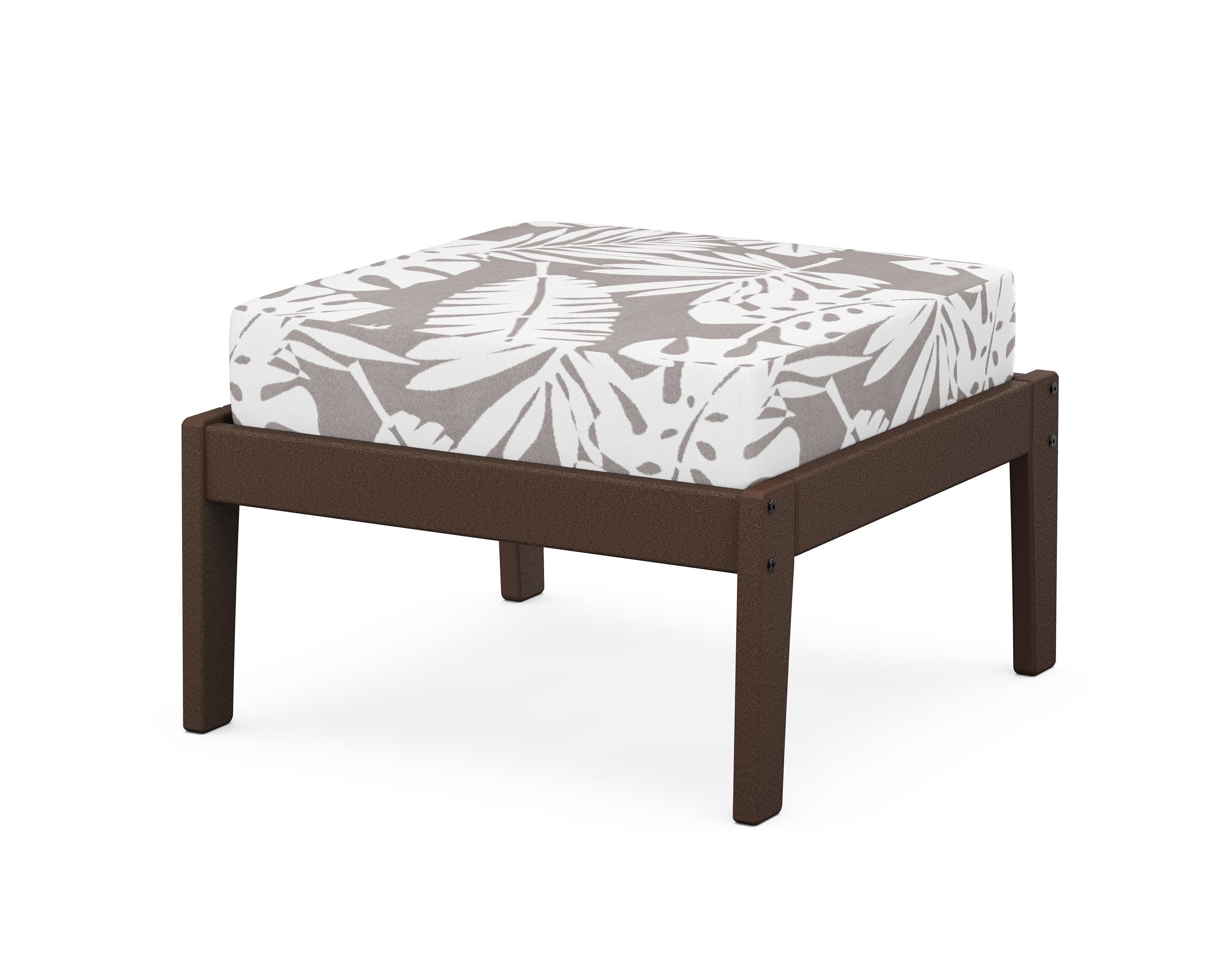 Unbranded Deep Seating Ottoman in Mahogany / Leaf Grey Mist