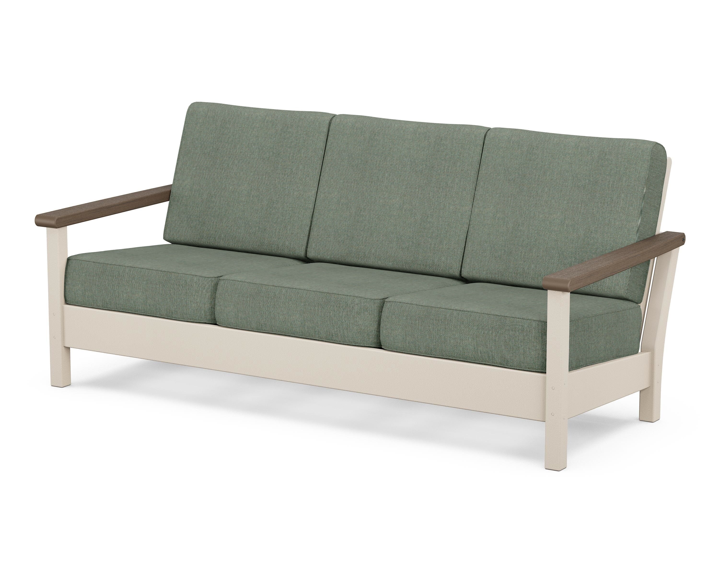 POLYWOOD® Harbour Deep Seating Sofa in Sand / Kona / Cast Sage