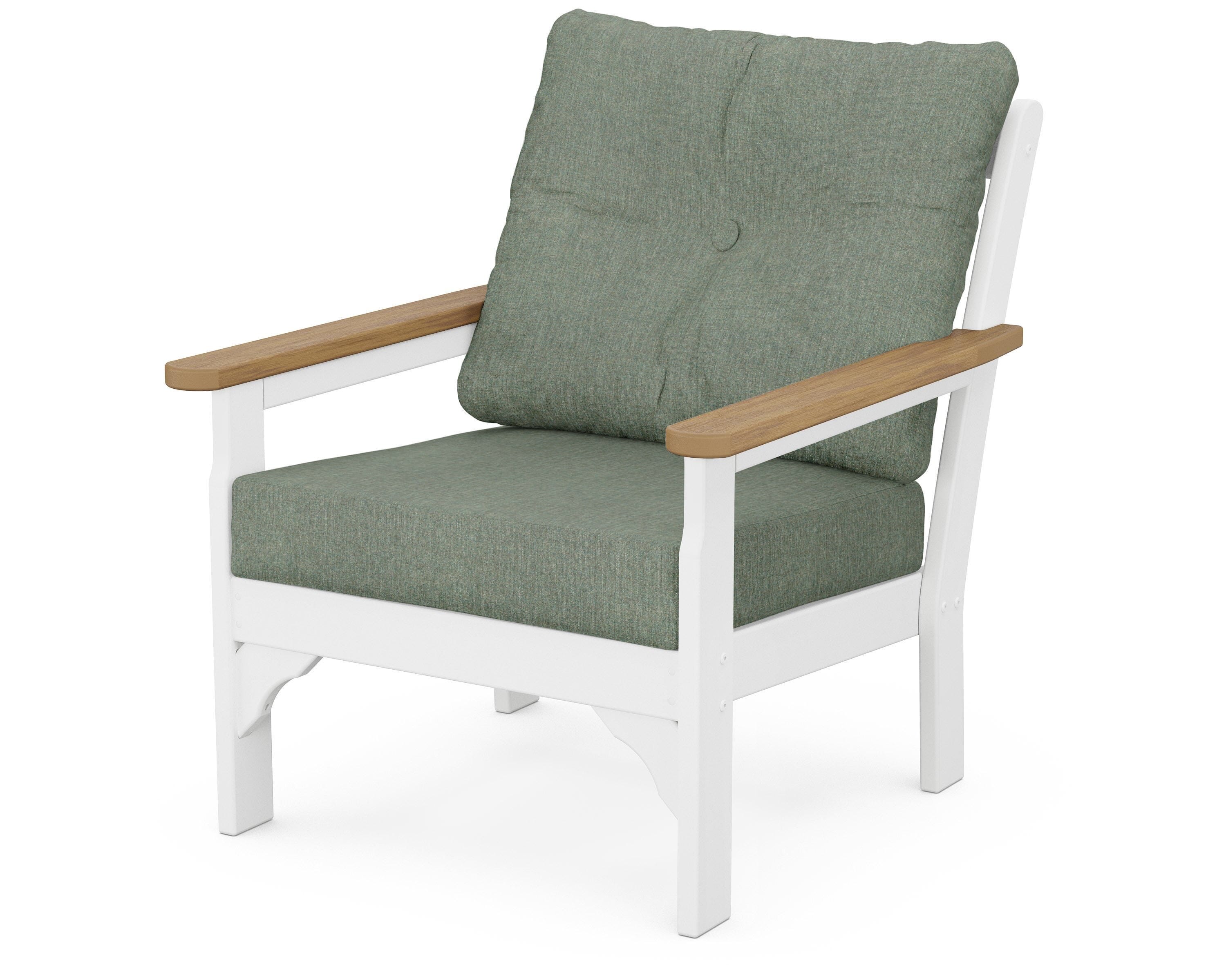POLYWOOD® Vineyard Deep Seating Chair in White / Natural / Cast Sage