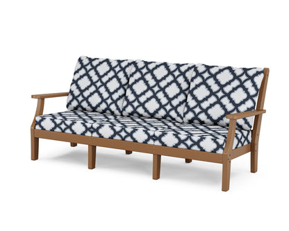 Country Living Wovendale Deep Seating Sofa in Teak / Trellis Marine Indigo