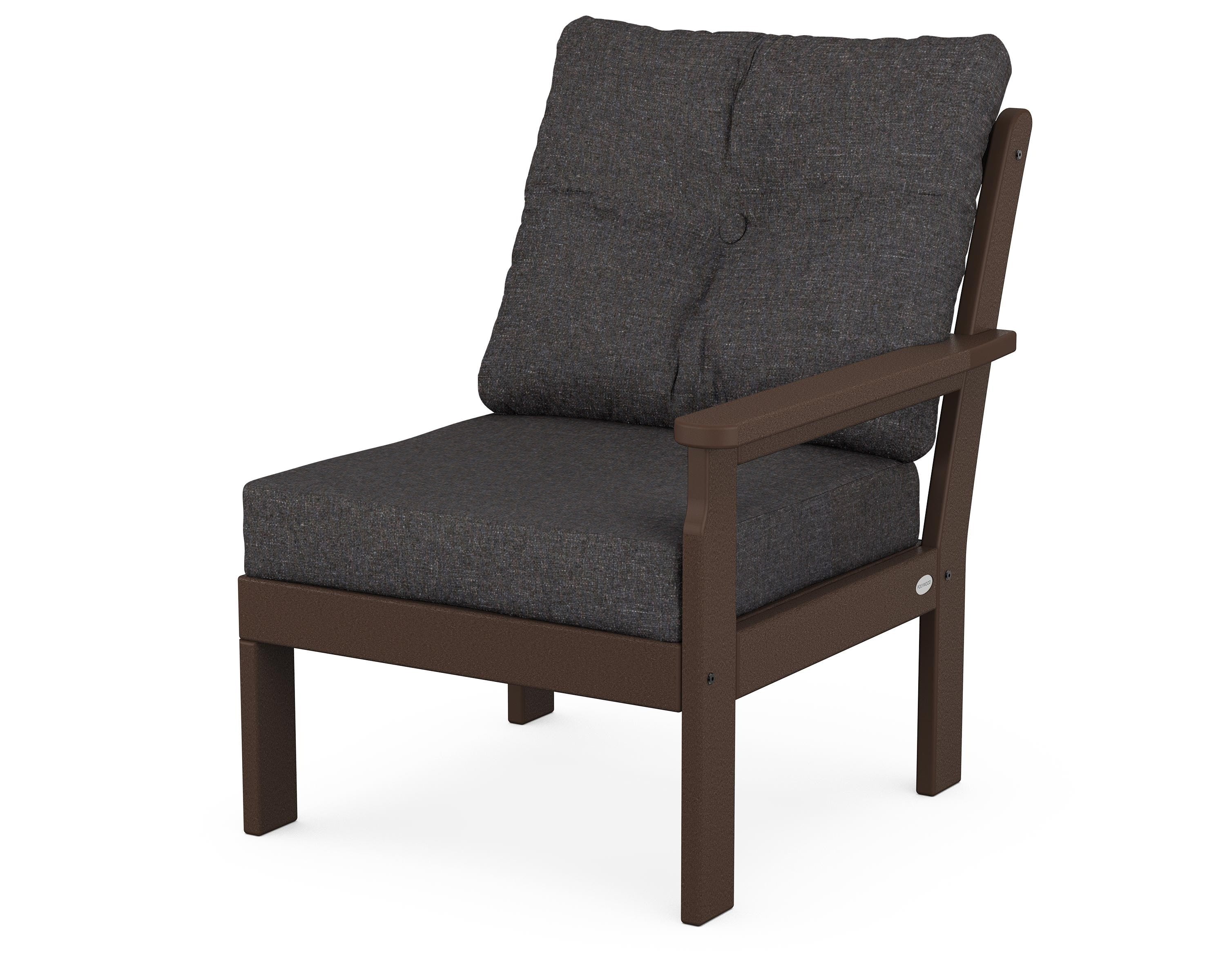 POLYWOOD® Vineyard Modular Right Arm Chair in Mahogany / Ash Charcoal