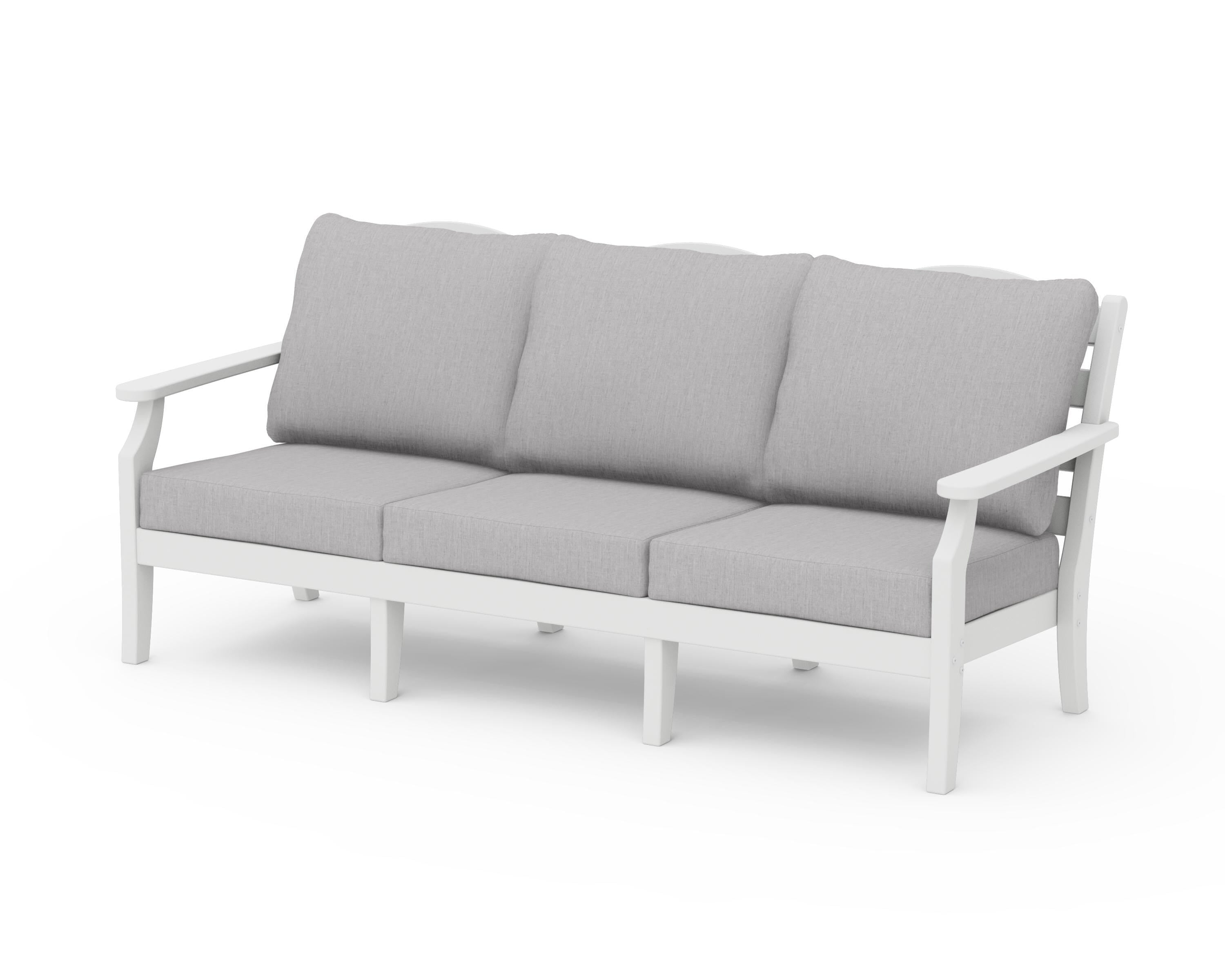 Draper James™ by  POLYWOOD® Savannah Deep Seating Sofa in White / Granite