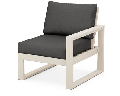 POLYWOOD® EDGE Modular Right Arm Chair in Sand / Spectrum Carbon