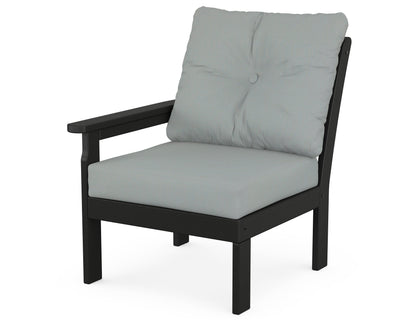 POLYWOOD® Vineyard Modular Left Arm Chair in Black / Spa