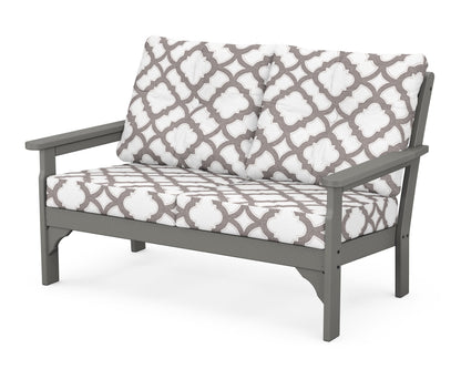 POLYWOOD® Vineyard Deep Seating Loveseat in Slate Grey / Trellis Grey Mist