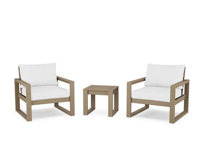 POLYWOOD® EDGE Sectional 3-Piece Deep Seating Set in Vintage Sahara / Natural