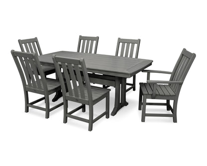 POLYWOOD® Vineyard 7-Piece Dining Set with Trestle Legs in Slate Grey
