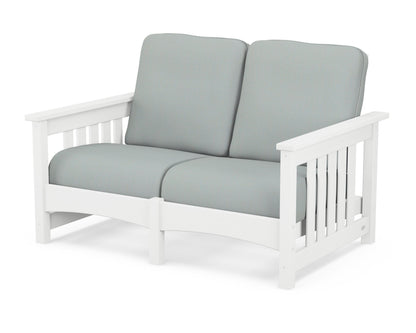 POLYWOOD® Club Mission Loveseat in White / Spa