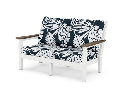POLYWOOD® Chippendale Deep Seating Loveseat in White / Kona / Leaf Marine Indigo