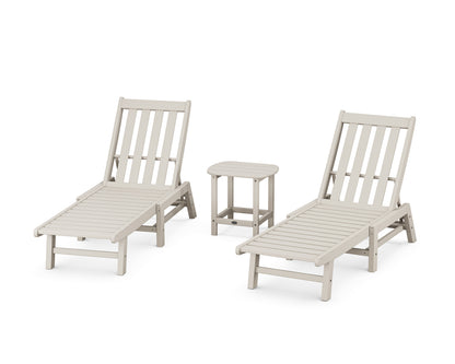 POLYWOOD® Vineyard 3-Piece Chaise Set in Sand