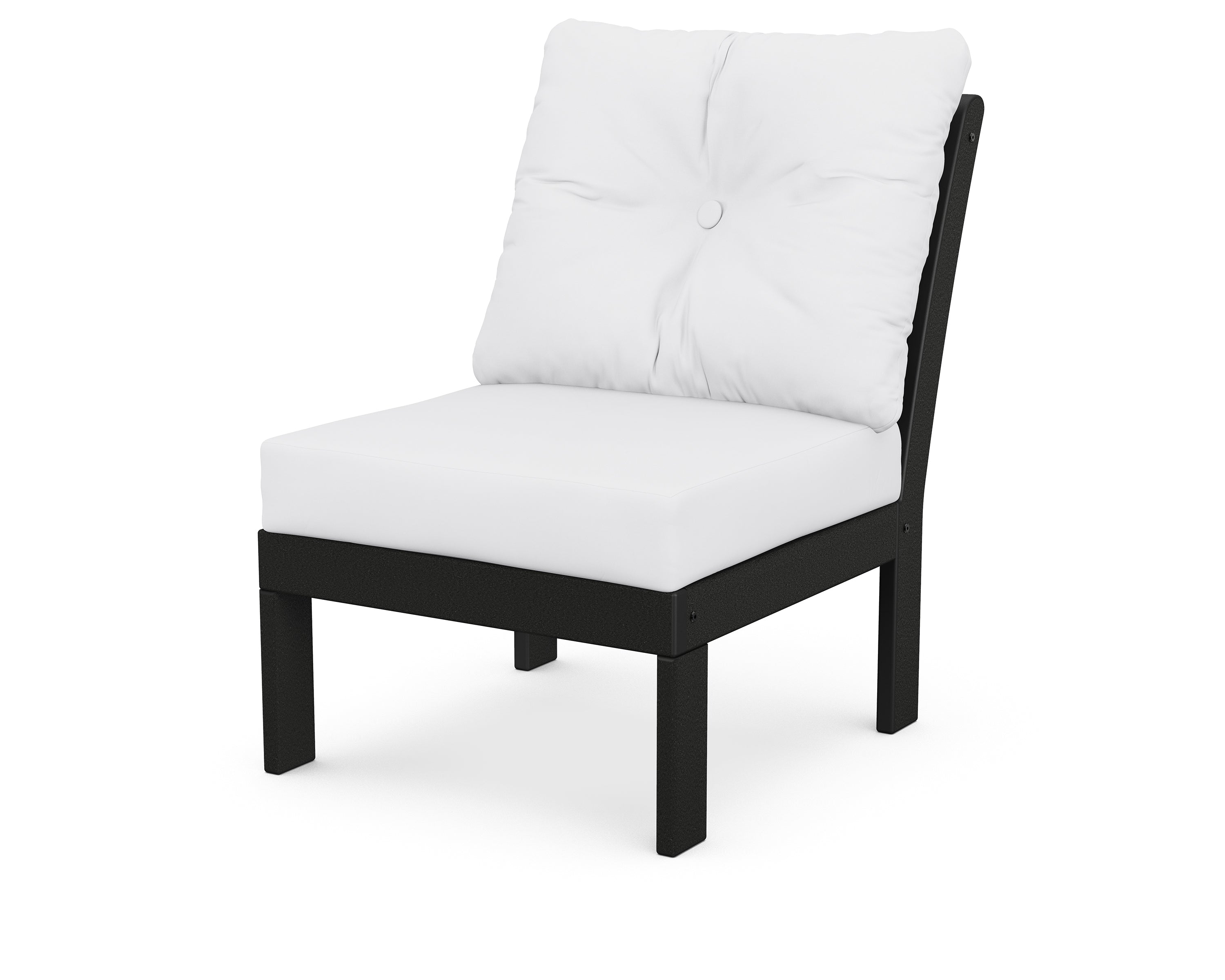 POLYWOOD® Vineyard Modular Armless Chair in Black / Natural