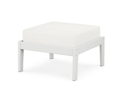 Unbranded Deep Seating Ottoman in White / Natural Linen