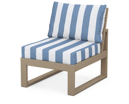 Unbranded Modular Armless Chair in Vintage Sahara / Cabana Stripe Sky Blue