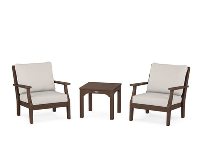 Martha Stewart by POLYWOOD® Chinoiserie 3-Piece Deep Seating Set in Mahogany / Cast Ash