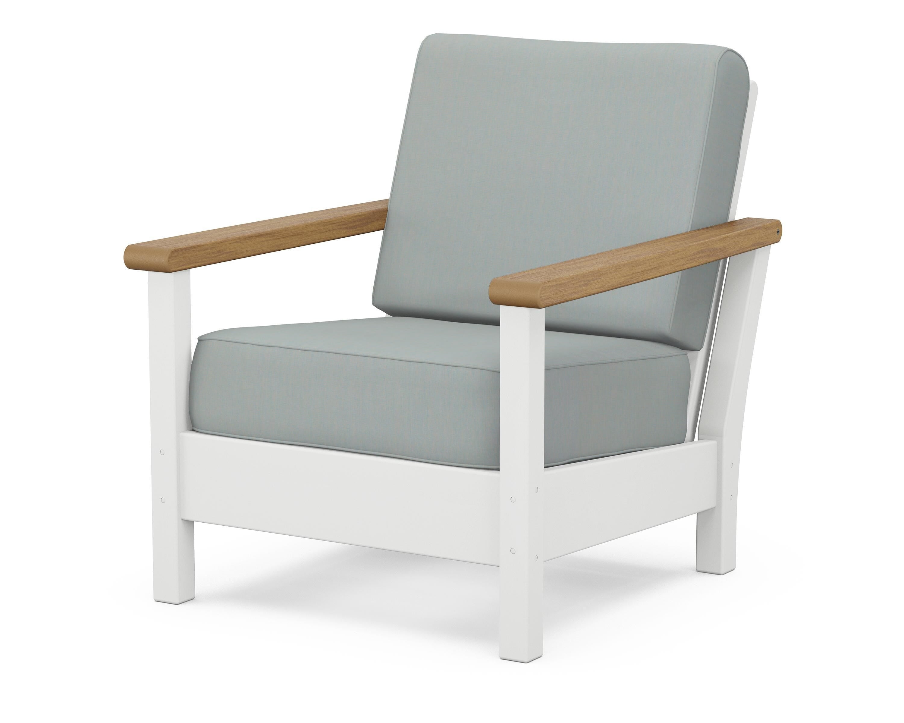 POLYWOOD® Harbour Deep Seating Chair in White / Natural / Spa