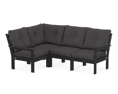 POLYWOOD® Vineyard 4-Piece Sectional in Black / Ash Charcoal