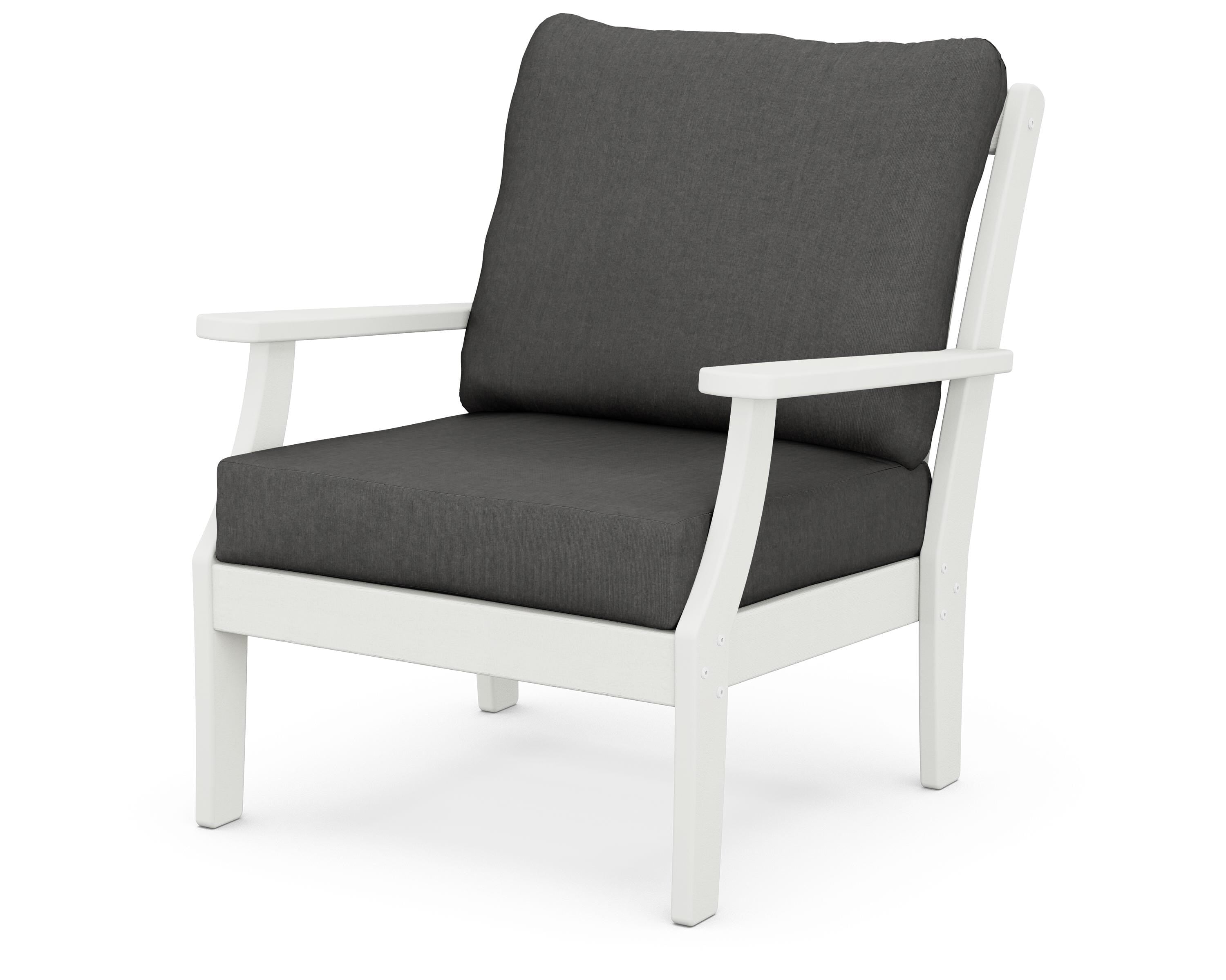 POLYWOOD® Braxton Deep Seating Chair in Vintage White / Spectrum Carbon