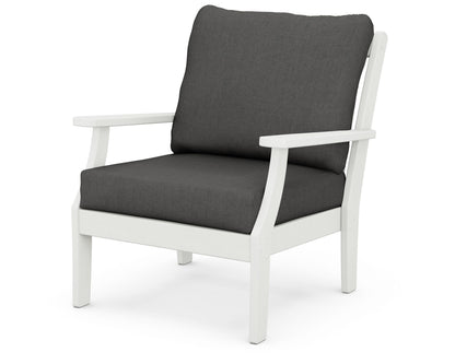 POLYWOOD® Braxton Deep Seating Chair in Vintage White / Spectrum Carbon