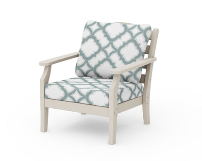 Draper James™ by  POLYWOOD® Savannah Deep Seating Chair in Sand / Trellis Glacier Spa