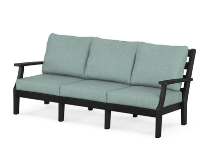 POLYWOOD® Chesapeake Deep Seating Sofa in Black / Glacier Spa