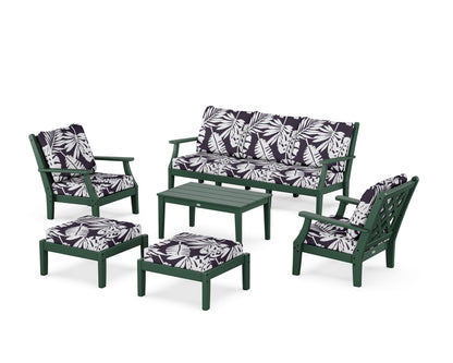 Country Living Wovendale 6-Piece Lounge Sofa Set in Green / Leaf Navy