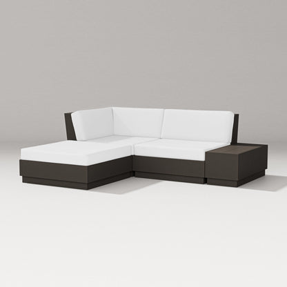 PW Designer Series Elevate Loveseat Sectional with Chaise in Vintage Coffee / Natural