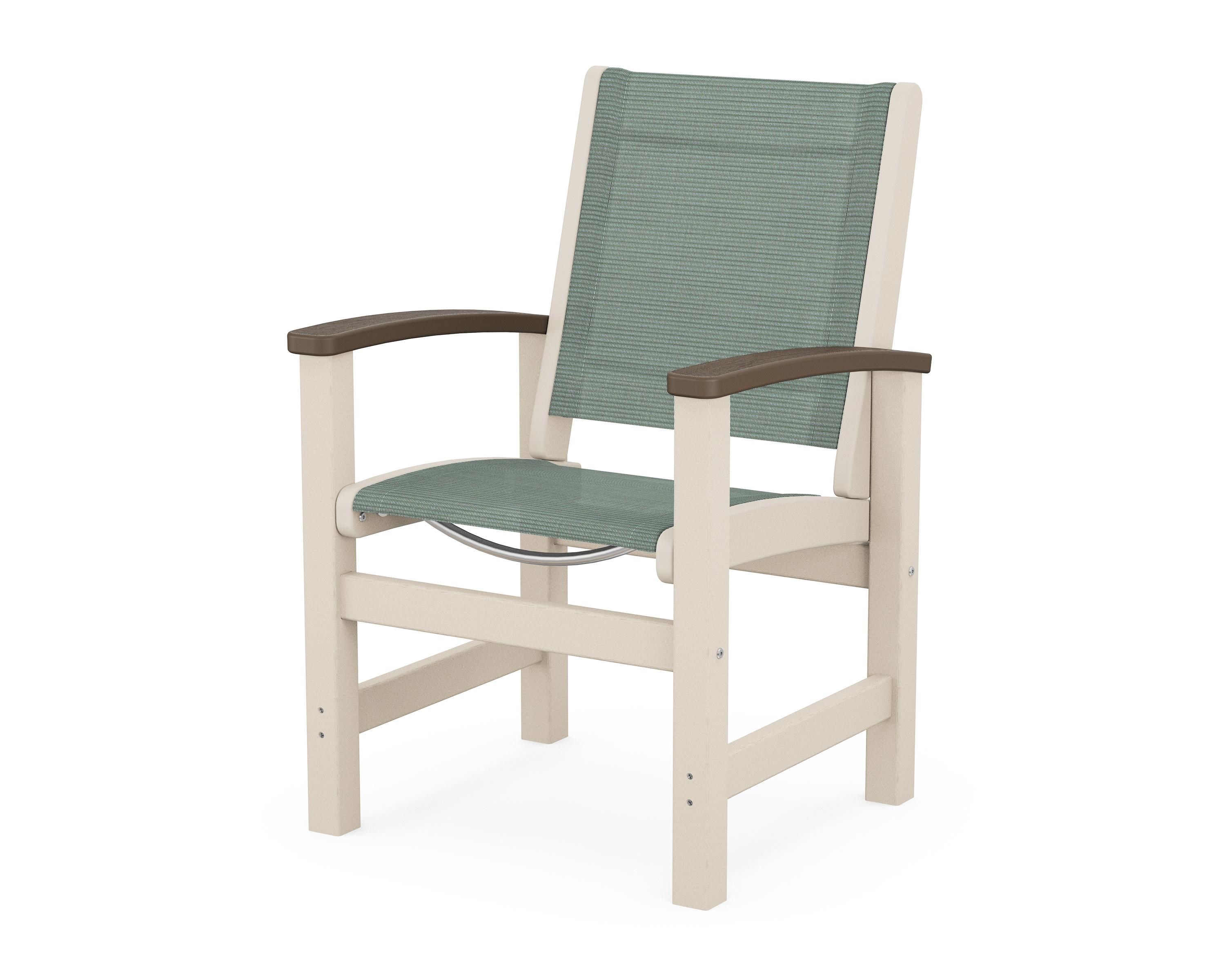 POLYWOOD® Coastal Dining Chair in Sand / Kona / Dupioni Sea Mist Sling