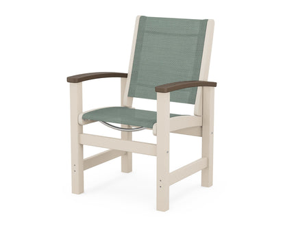 POLYWOOD® Coastal Dining Chair in Sand / Kona / Dupioni Sea Mist Sling