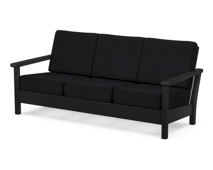 POLYWOOD® Harbour Deep Seating Sofa in Black / Midnight Linen