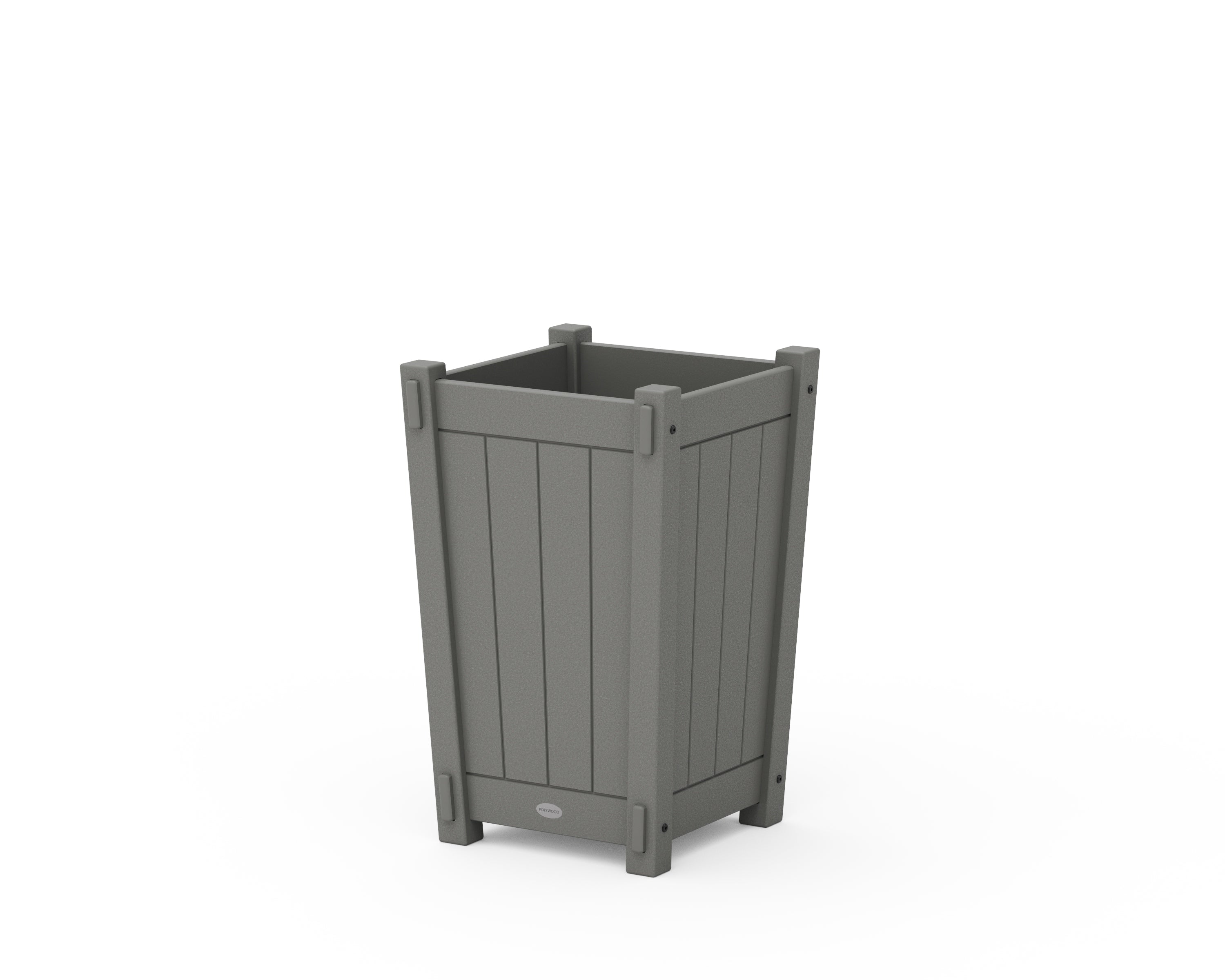 POLYWOOD® Vineyard Tapered Square Short Planter Box in Slate Grey