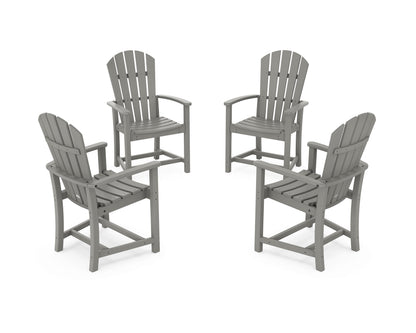 POLYWOOD® Palm Coast 4-Piece Upright Adirondack Conversation Set in Slate Grey
