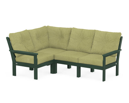 POLYWOOD® Vineyard 4-Piece Sectional in Green / Chartreuse Boucle