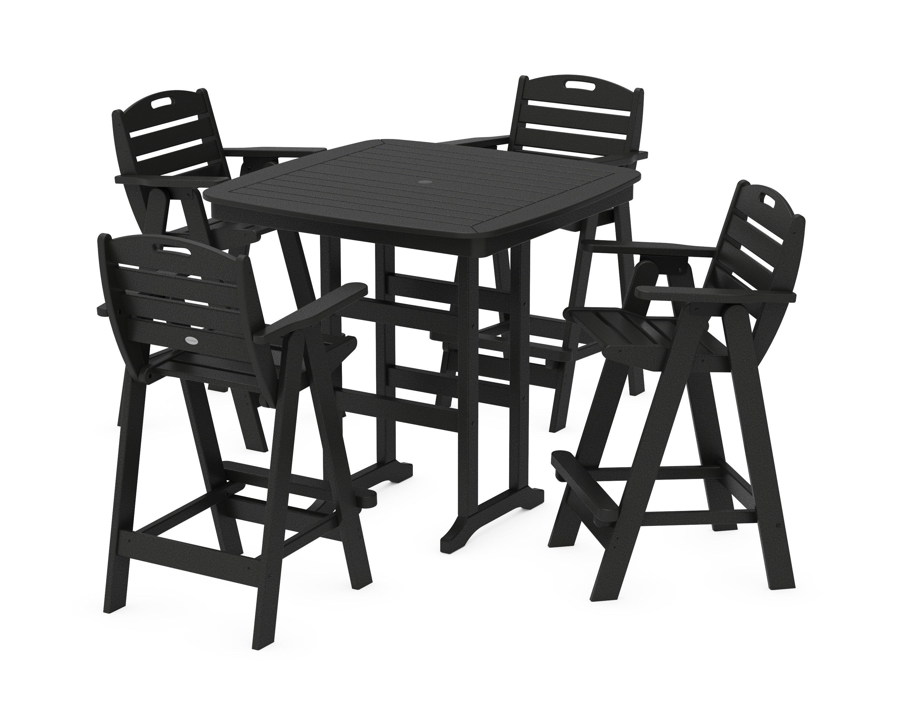 POLYWOOD® Nautical 5-Piece Bar Set in Black
