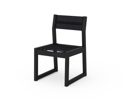 POLYWOOD® Edge Sling Dining Side Chair - 2 Chairs in Black / Black Sling