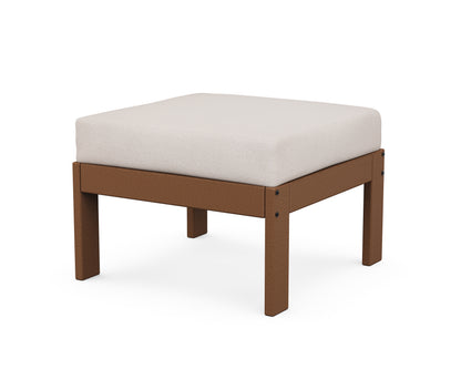 POLYWOOD® Vineyard Modular Ottoman in Teak / Dune Burlap