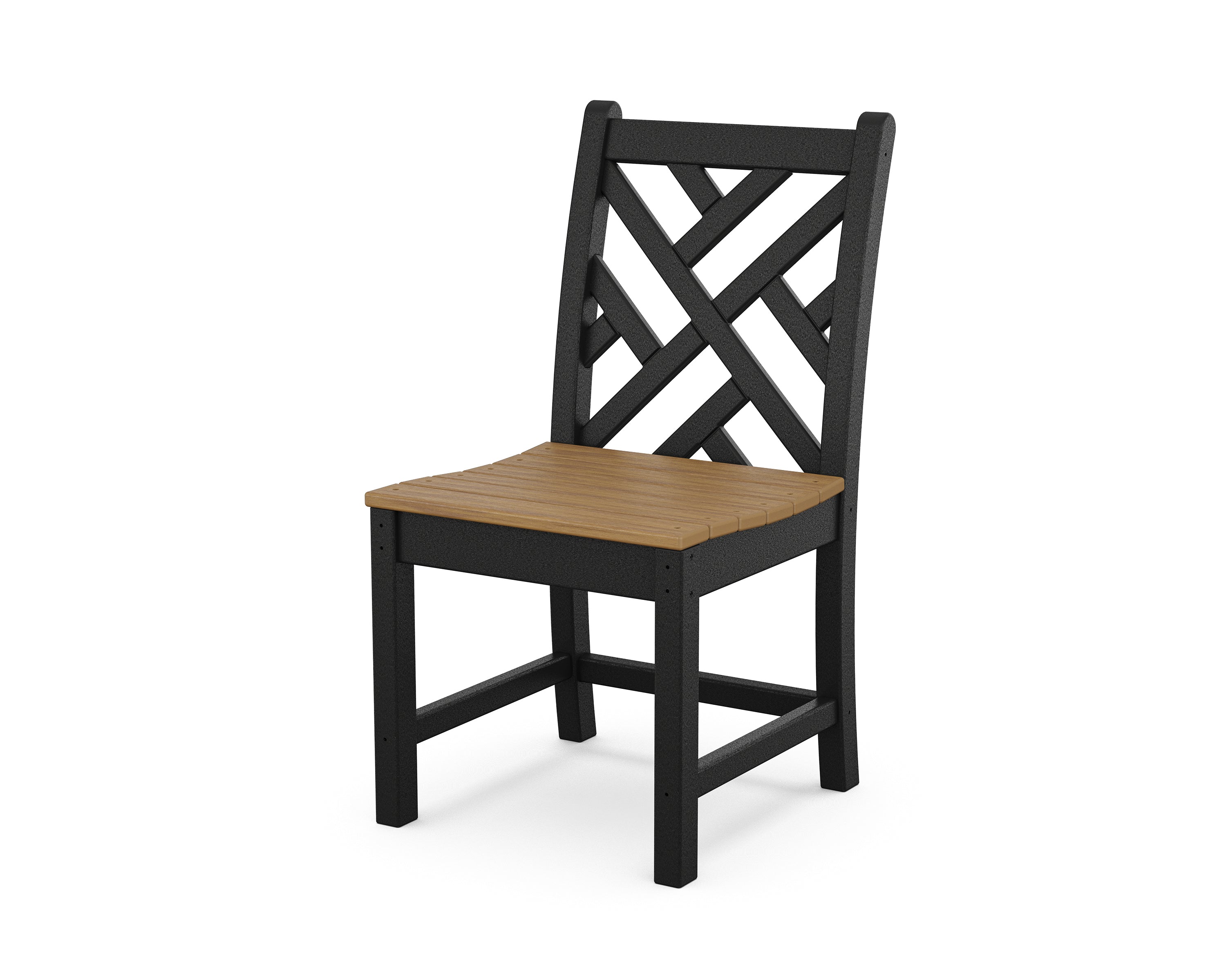 POLYWOOD® Chippendale Dining Side Chair in Black / Natural