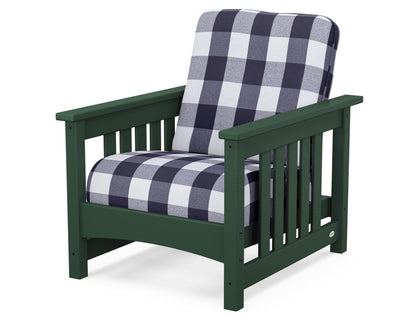 POLYWOOD® Club Mission Chair in Green / Buffalo Plaid Navy