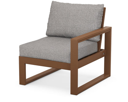 POLYWOOD® EDGE Modular Right Arm Chair in Teak / Grey Mist
