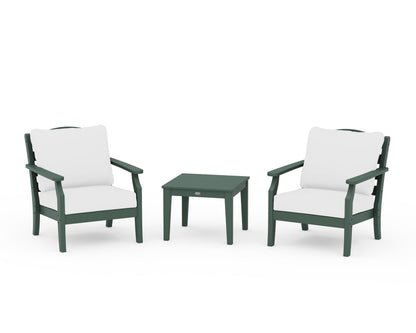 Draper James™ by  POLYWOOD® Savannah 3-Piece Deep Seating Set in Green / Natural