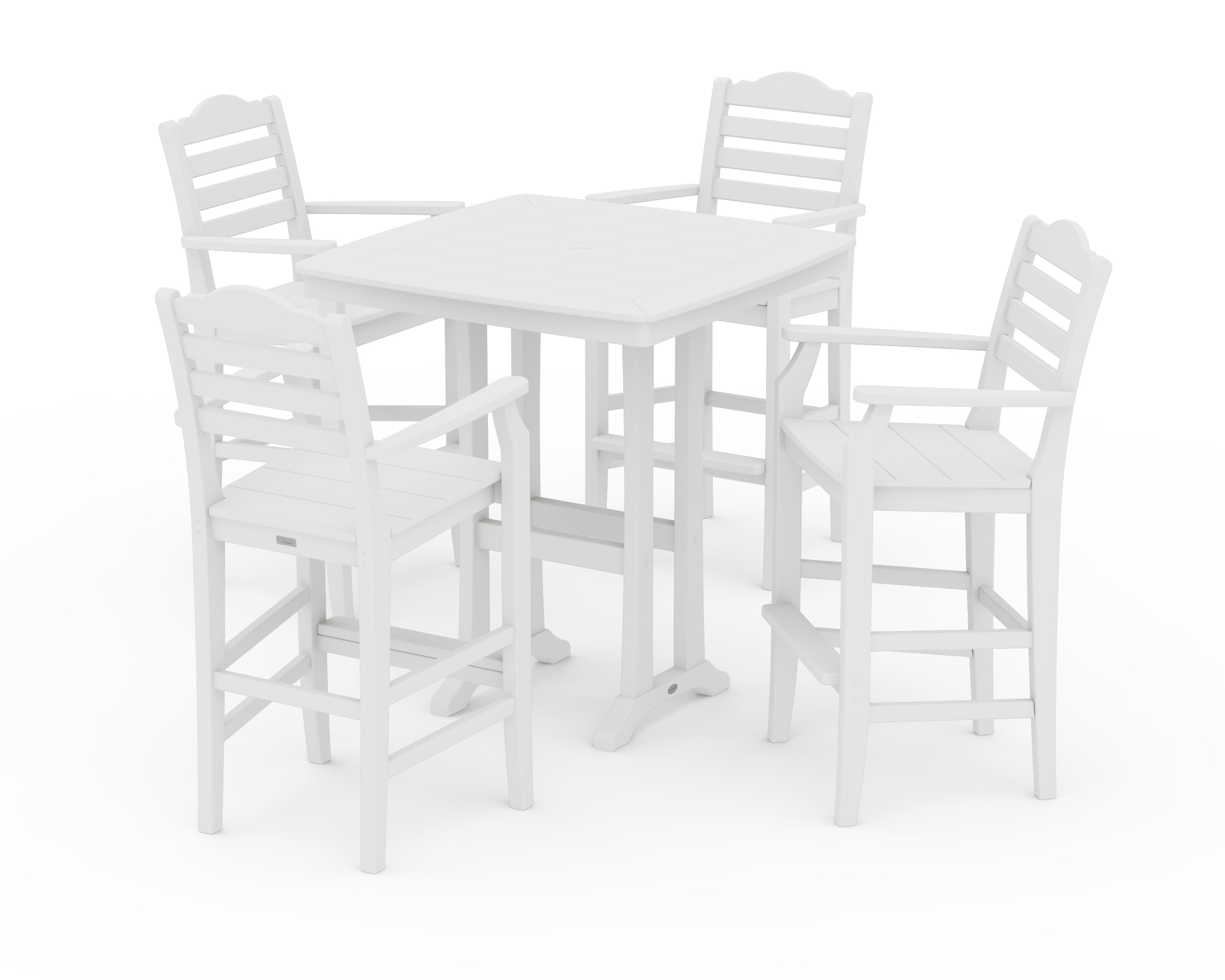 Draper James™ by  POLYWOOD® Savannah 5-Piece Bar Set with Trestle Legs in White