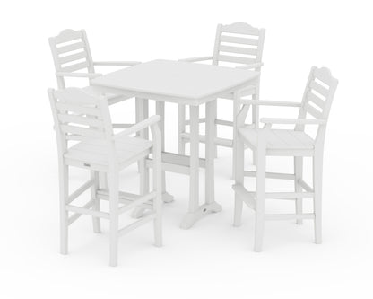 Draper James™ by  POLYWOOD® Savannah 5-Piece Bar Set with Trestle Legs in White