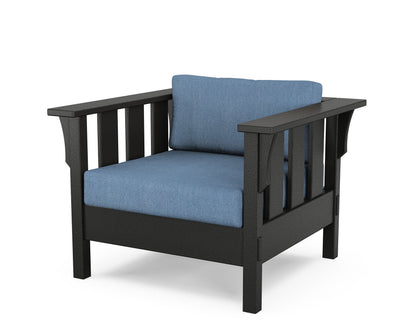 Martha Stewart by POLYWOOD® Acadia Deep Seating Chair in Black / Sky Blue