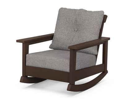 POLYWOOD® Prescott Deep Seating Rocking Chair in Mahogany / Grey Mist