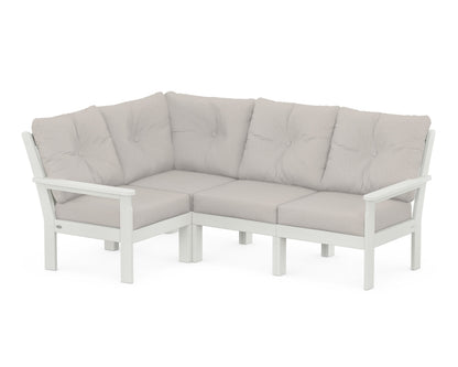 POLYWOOD® Vineyard 4-Piece Sectional in Vintage White / Cast Ash