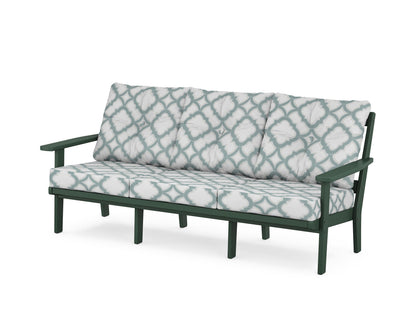 POLYWOOD® Prairie Deep Seating Sofa in Green / Trellis Glacier Spa