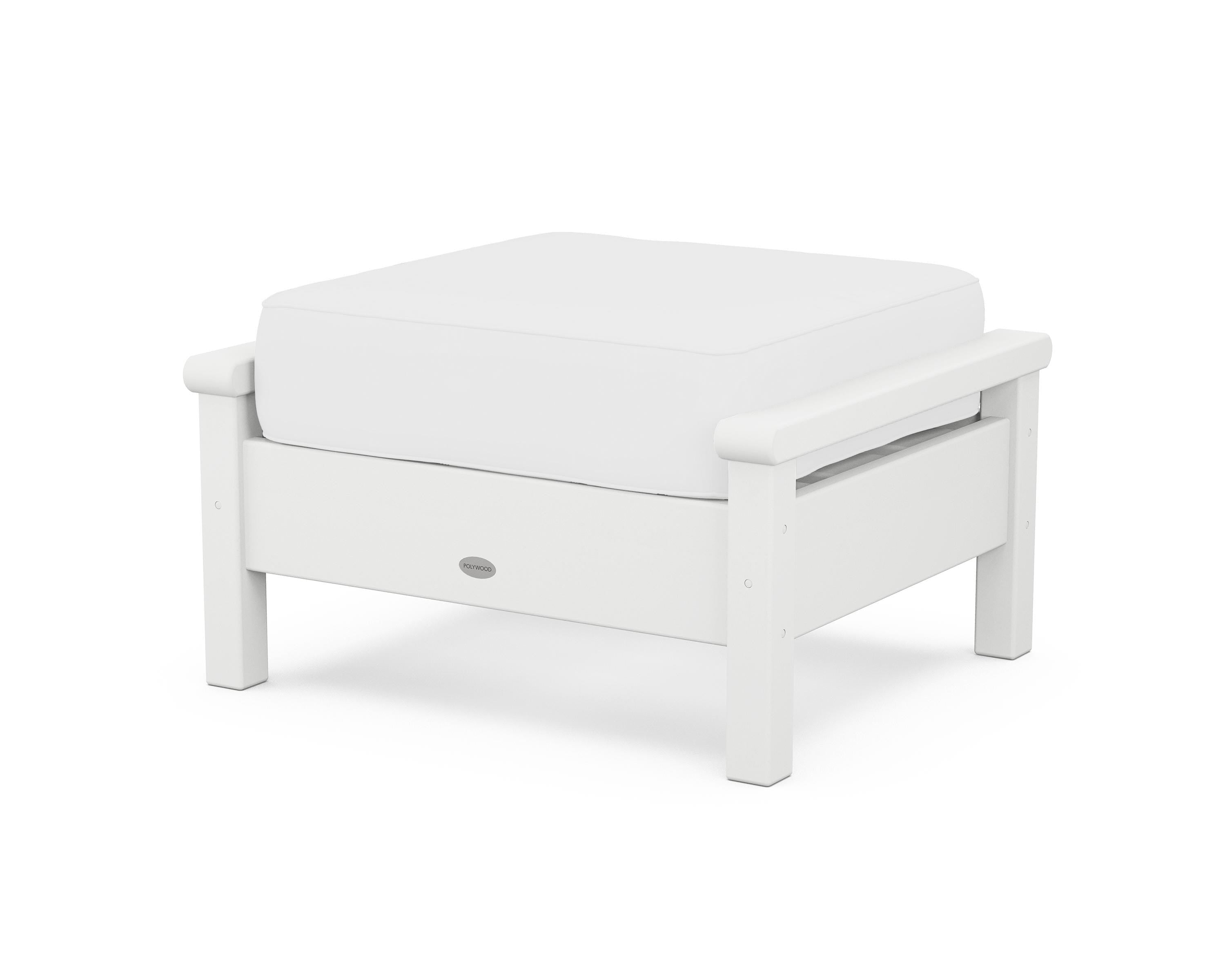 POLYWOOD® Harbour Deep Seating Ottoman in White / Natural