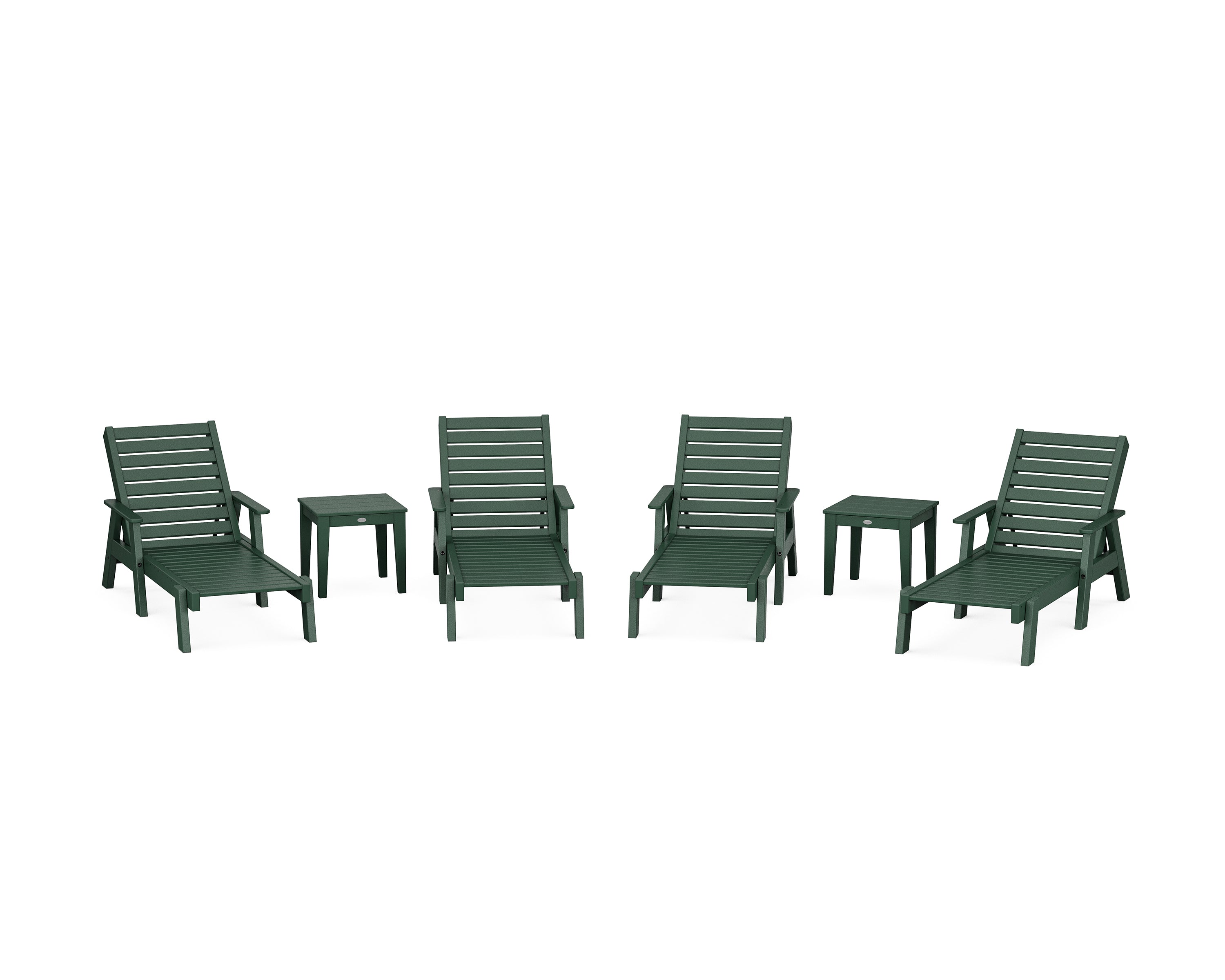 POLYWOOD® Captain Chaise 6-Piece Set with Arms in Green