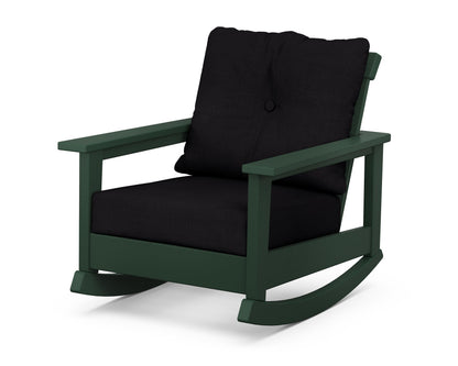 POLYWOOD® Prescott Deep Seating Rocking Chair in Green / Midnight Linen