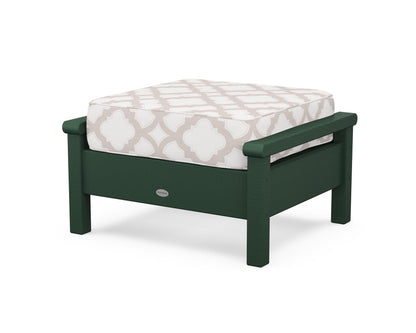 POLYWOOD® Harbour Deep Seating Ottoman in Green / Trellis Dune Burlap