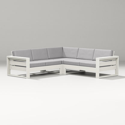 PW Designer Series Latitude Corner Sectional in Vintage White / Granite